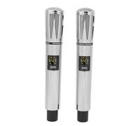 Hidyliu Wireless Microphone UHF Dual Handheld Dynamic Mic System for Karaoke Speech Party Singing, 2 Units, Stylish Metal Design (Silver)