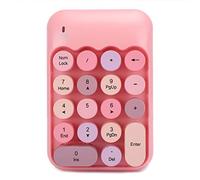Hidyliu Wireless Numeric Keypad Retro Design Colorful Round Cap 18-Key Numpad for Financial Accounting Office Use Silica Gel