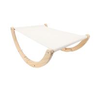 Hidyliu Wooden Cat Hammock Foldable and Stable Raised Cat Swing Bed for Indoor Cats Pine Material 1 Unit (Canvas Style)