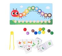 Hidyliu Wooden Clip Beads Toy for Toddlers, Interactive Educational Puzzle for Math and Color Learning, Safe Composite Wood and Plastic, Portable 22x11.5cm