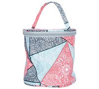 Hidyliu Yarn Bag Organizer, Stylish Knitting Storage Tote for Crochet Accessories, Ideal for Travel and Home Use, Oxford Cloth Material (Blue Geometry)