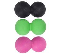 Hidyliu Yoga Massage Ball Set for Muscle Relaxation and Trigger Point - TPR Portable Massage Balls Suitable for Athletes and Office Workers, 3 Pack (Black+Rose red+Green)