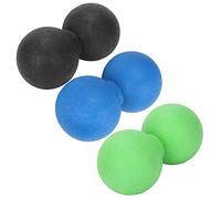 Hidyliu Yoga Massage Ball Set for Muscle Relaxation and Trigger Point - TPR Portable Massage Balls Suitable for Athletes and Office Workers, 3 Pack (Black+Green+Blue)