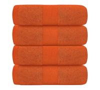 Hieftan Bath towel sets soft Egyptian Cotton towels 500GSM Bath Shower Towel Gift Set | Quick Dry, Highly Absorbent, Soft Feel Towels, Perfect for Daily Use | 70cm x 120cm (Orange, Set of 4)