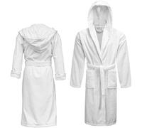 Hieftan Luxury Hooded Bathrobe for Women & Men - Ultra-Soft Towelling Robe with Pockets, Long Kimono Housecoat for Spa, Bathroom, and Lounge for Adults