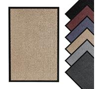 Hieftan Non-Slip Heavy Duty Rug & Doormat, Washable Super Absorbent Indoor/Outdoor Dirt Trapper Mat, Waterproof, Durable, Easy to Clean, 90 x 150 cm - Ideal for Entryway, Patio, Garage (Beige)