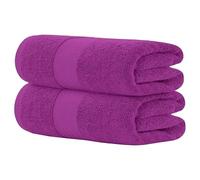 Hieftan Towels Bath Sheet Set - 100% Cotton Pack of 2 Extra Large Bath Sheets Towel 600gsm Highly Absorbent Rapid Dry Super Sheets for Bathroom 140 X 80 cm (Purple)