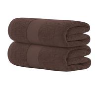 Hieftan Towels Bath Sheet Set - 100% Cotton Pack of 2 Extra Large Bath Sheets Towel 600gsm Highly Absorbent Rapid Dry Super Sheets for Bathroom 140 X 80 cm (Choclate)