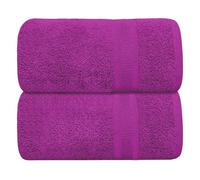 Hieftan Towels Bath Sheet Set - 100% Cotton Pack of 2 Jumbo Extra Large Bath Sheets Towel 600gsm Highly Absorbent Rapid Dry Super Sheets for Bathroom 180 X 90 cm (Purple)