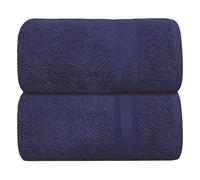Hieftan Towels Bath Sheet Set - 100% Cotton Pack of 2 Jumbo Extra Large Bath Sheets Towel 600gsm Highly Absorbent Rapid Dry Super Sheets for Bathroom 180 X 90 cm (Navy)