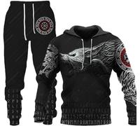 hiegi 3D Wolf Men's Jogging Suit Tracksuit Sports Suit Fitness Sports Trousers Hoodie Trousers Tracksuit with Hood, F-wolf 6, XXL