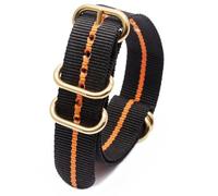 HIEHGN 2 Black 1 orange Soft Breathable Nylon Strap Watch Replacement Belt 18mm 20mm 22mm 24mm Sports WatchBand For Adjustable Buckle,2Black1Orange6OG,24mm