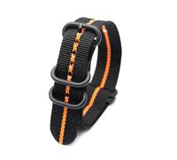 HIEHGN 2 Black 1 orange Soft Breathable Nylon Strap Watch Replacement Belt 18mm 20mm 22mm 24mm Sports WatchBand For Adjustable Buckle,2Black1Orange5OB,24mm
