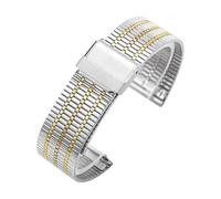 HIEHGN 20 22mm Stainless Steel Watch Strap for Samsung Galaxy Watch 7 6 5 4/4 6 Classic Band for Watch Series 10 9 8 7 6 SE 5 4,Silver gold,For S10,42mm