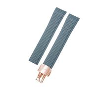 HIEHGN 21mm Colorful Silicone Rubber Watchband For Patek Watch Strap for Aquanaut Philippe Series 5164a 5167a Butterfly Buckle Men,Gray, Rose buckle,21mm