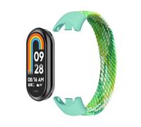 HIEHGN Braided Solo Loop for Xiaomi Mi Band 8 9 Strap accessories Elastic Nylon Watchbands Replacement correa bracelet for Miband 8 NFC, Dazzling Green,For Miband 8 9 L