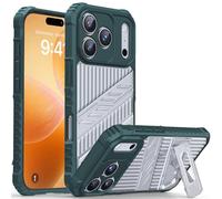 HIEHGN Compatible with for iPhone 17 Pro Max, 13mm shockproof case with fine holes, for iPhone 16, stand, transparent protective case, C4 Dark Green,For iPhone 16E