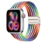 HIEHGN For iwatch strap magnetic nylon braided For S10 elastic rainbow watch strap,Radiant Rainbow,42/44/45/49mm【S10】 46mm