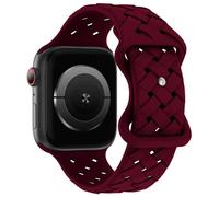 HIEHGN Silicone Strap for Watch Band Ultra 2 49mm 46MM 44mm 42mm 40 41mm Sport Breathable Bracelet For IWatch Series 9 8 7 6 SE 5,Wine red,38 40 41mm S10,42mm