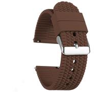 HIEHGN Silicone Watch Band 18mm 20mm 22mm 24mm Soft Rubber Strap for Seiko for Rolex Bracelet Quick Release Sport Replacement Wristband,Brown,20mm Rose Gold buckle