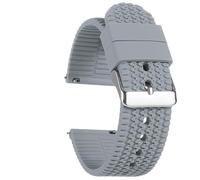 HIEHGN Silicone Watch Band 18mm 20mm 22mm 24mm Soft Rubber Strap for Seiko for Rolex Bracelet Quick Release Sport Replacement Wristband,Grey,24mmBlack buckle