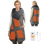 HIELLEN Wireless Electric Blanket with 20000 mAh 7.4 V Battery, Electric Heat Blanket for Men Women, Electric Heat Cushion with 8 Heating Zones and 3 Temperature Levels, Washable Heated Scarf for Home