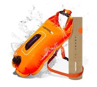 HIEMAL32 Tow Float for Open Water Swimming - 15L Swim Buoy & Dry Bag for Adults - Cold Water Safety Float for Sea Swimmers, SUP & Kayak - Hi-Vis, Waterproof & Durable with Recovery Handle