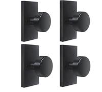 HIEMEY Matte Black Dummy Door Knobs Interior, Modern Rectangle Dummy Door Handle for Bifold Closet, 4 Pack
