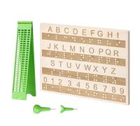 Hiemible Braille Writer Kit | 4 Lines 28 Cells Visual Impairment Practice Tool | Portable Braille Slate Kit | for Kids Teens Blind Individuals Students Teachers Classroom Home Homeschooling Training