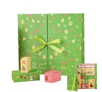 Hiemible Christmas Countdown Calendar Box, Christmas 24-Grid Countdown Calendar Box for Kids, Home Decorations Party Favors for Stationery Jewelry Handwritten Card Desktop Shelf Table Windowsill