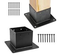 Hiemible Deck Post Base, 3.3x3.5 Inch Inner Size Fence Post Anchors, Wood Pergolas Support, for Ground Outdoor Garden Enclosures Patio Porch Backyard Pergolas Gazebos Sheds