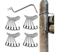 Hiemible Fence Wire Tensioning Tool,20X Fence Wire Tensioner Twisting Tools with Handle - Metal Garden Stretcher for Fast Tightening, Maintenance Supplies