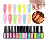 Hiemible Glow in the Dark Gel Nail Polish | Decorative Nail Polish Gel - Manicure Supplies Portable for Salon Travel Stage Performance Photo Sessions Wedding Music Festival