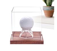 Hiemible Golf Ball Display Case,Baseball Storage Box with Wooden Stand | Dust Protection Baseball Organizer Sports Accessories for Bedroom Living Room Office