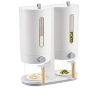 Hiemible Grain Dispenser - Dry Food Preservation Container,Double-Bucket Kitchen Cereal Dispenser - for Cereal Soybean Green Beans Corn Flour Oatmeal Living Room Pantry