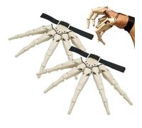Hiemible Halloween Articulated Finger Extensions - Flexible Finger Scary Skeleton Bone Claw Hand for Cosplay - Halloween Dress Up Accessory Role Play Props for Adults Haunted House Masquerade Themed