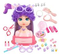 Hiemible Makeup and Hair Styling Doll Head | Girls Play Makeup Hair Dressing Heads Toy Set - Practice Pretend Play Beauty Salon Set, Dressing Toys for 3+ Years Old Toddler Kids