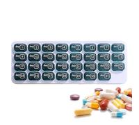 Hiemible Monthly Pill Organizer | Portable Supplement Case - Small Medicine Container,for Adults Travelers Caregivers Daily Routine Travel Camping Vacation Home Office Gym Business Trip