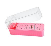 Hiemible Nail Drill Bit Holder - 40-Hole Nail Drill Case | Storage Box with Transparent Dustproof Lid for Art Detailing Women Youth Girl Salon Workstation Gel Polish