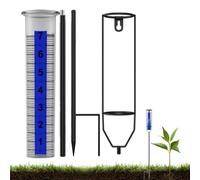 Hiemible Rain Measure Gauge | Rainwater Meter With Stake | Adjustable Height Rainwater Measuring Tool for Deck Terraces Farm Lawn Garden Yard