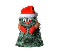 Hiemible Rotatable Christmas Trees | Musical Christmas Tree Plush Toy | Figurines Wear Santa Hat for Kids Baby Toddler Desk Office Tabletop