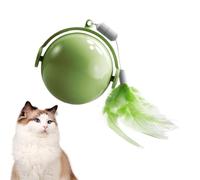 Hiemible Smart Ball Cat Toy,Interactive Obstacle Avoidance Exercise Device,Pet Rolling Ball with Feathers | for Indoor Outdoor Small Cats Dog Boredom Relief