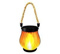 Hiemible Solar Powered Lanterns Outdoor | Flickering Flame Solar Lanterns - Weatherproof Decoration Waterproof Light for Driveway Garden Backyard Patio Pathway Yard Party Landscape Camping