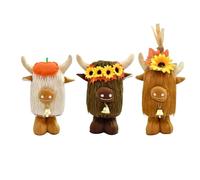 Hiemible Stuffed Cow Plush - 11 Inch Cute Fall Decorations - Highland Plush Cow Gnome,for Party Offices Home Garden Yard Entryway Living Room Dormitory Apartment