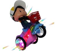 Hiemible Stunt Tricycle Toy, Riding Simulation Toy, Musical Cool Lights Dynamic Music 360 Degree Rotating Game for Preschoolers Travel Home Girl Home Playtime School Boy