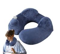 Hiemible Travel Pillows for Airplanes, Blow up Travel Neck Pillows for Airplanes, Storage Pouch Included Manually Pressed Plane Headrest with Washable Cover for Car Cruise Road Trip Napping