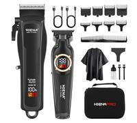 HIENA Men's Hair Clipper and Trimmer Set, Professional Cordless Hair Clipper, Trimmer, Suitable for Men's Hair Clippers, Home Hair Salon Hair Cutting Tools (Black3)
