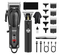 HIENA PRO Hair Clippers Men Professional Beard Trimmer Men for Barber Clippers Set Hair Cutting Machine and Hair Trimmer Set for Barber Kit Aechargeable Hair Cutting Kit with LED Display