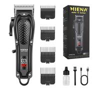 HIENA PRO Professional Hair Clippers for Men, Cordless&Corded Barber Clippers for Hair Cutting, Rechargeable Beard Trimmer, LED Display, Gifts for Men (Black)