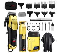HIENA PRO Professional Hair Clippers for Men, Cordless Hair Clipper for Barber Clippers and Trimmer Set LED Display Haircut Set with Foil Shaver for Home/Barbershop, Rechargeable for Men (Gold2)